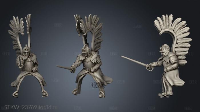 Winged HUSSAR SWORD stl model for CNC