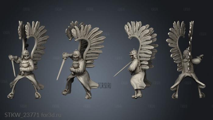 Winged HUSSAR SWORD stl model for CNC