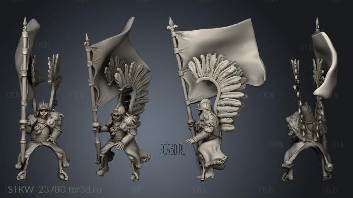 Winged HUSSARS THIN HUSSAR BANNERMAN stl model for CNC