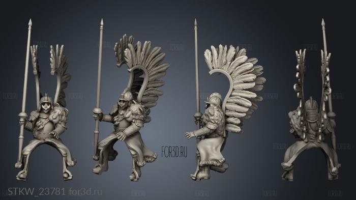 Winged HUSSARS THIN HUSSAR BANNERMAN SPEAR stl model for CNC