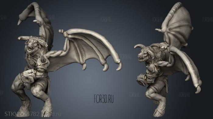 Winged Minotaur stl model for CNC