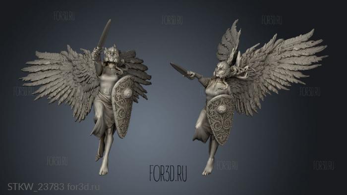 Winged Valkyrie solo stl model for CNC