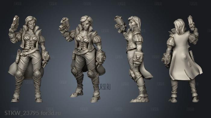 Witch Hunter female Bolter gun stl model for CNC