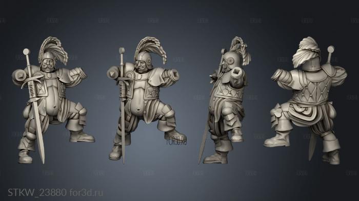 Wolf Warband Great Swordman and His Dog stl model for CNC