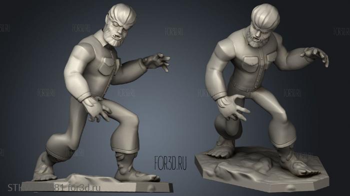 Wolfman wolf man 3d stl модель для ЧПУ