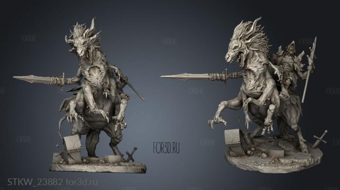 Wolfof Caldenmountedmm Wolf Calden mounted Accursed destrier 3d stl модель для ЧПУ