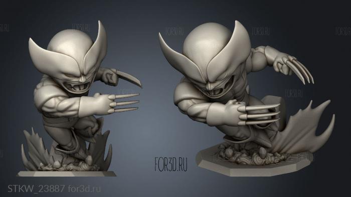 Wolverine Chibi 3d stl модель для ЧПУ