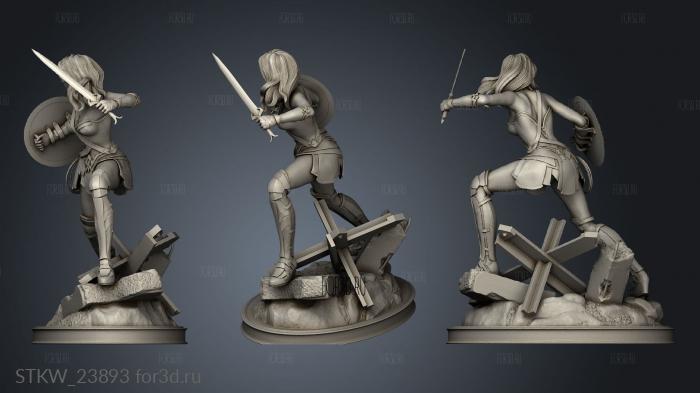 wonder woman stl model for CNC