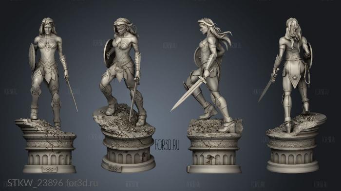 Wonder Woman statue stl model for CNC