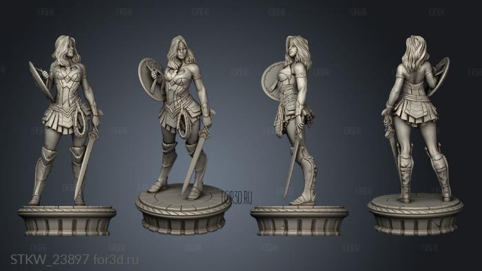 Wonder Woman Statue big stl model for CNC