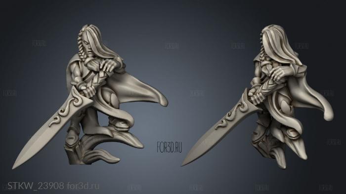 wood elf spears champion 3d stl модель для ЧПУ