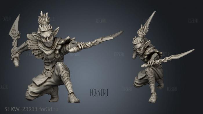 Wood Elves Scout Regiment Male Dagger stl model for CNC