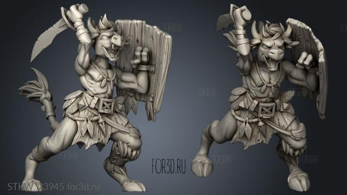 Wooden Horn Young Minotaur Male 3d stl модель для ЧПУ