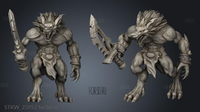 Worgen 3d stl модель для ЧПУ