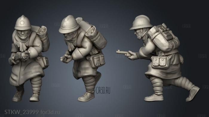 French Soldier stl model for CNC