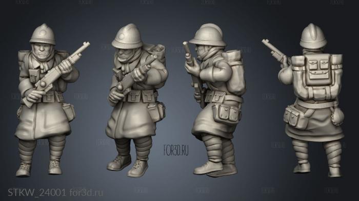 French Soldier stl model for CNC
