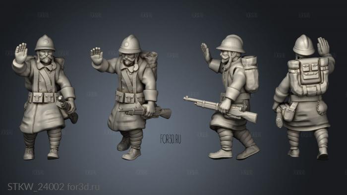 French Soldier stl model for CNC