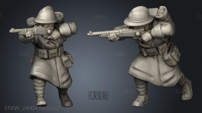 French Soldier stl model for CNC