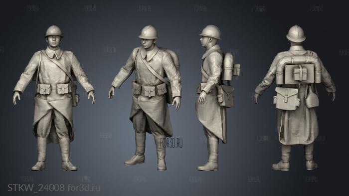 french soldiers Berthier stl model for CNC
