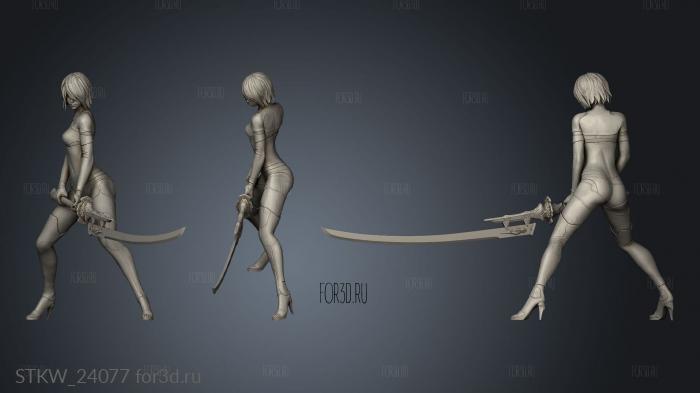 Nier automata with short hair 3d stl модель для ЧПУ