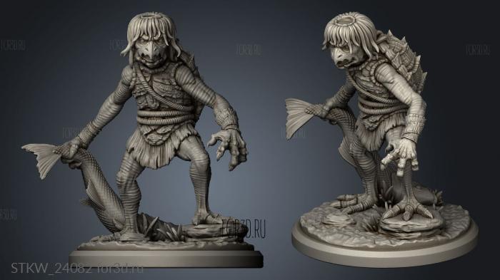 Yokai Encounter KAPPA FISH stl model for CNC