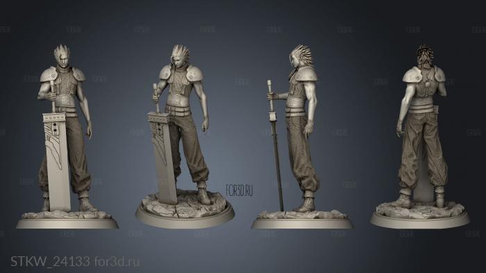 Zack Fair Fantasy stl model for CNC