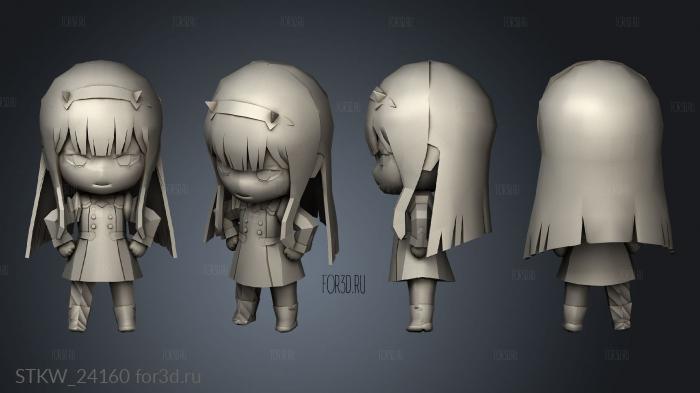 Zero Two Chibi stl model for CNC