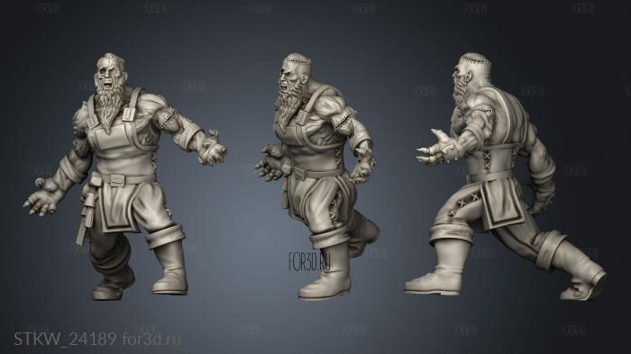 Zombie Blacksmith stl model for CNC