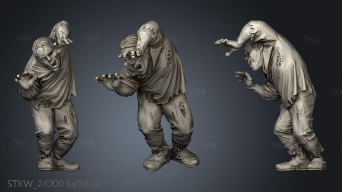 Zombie male 3d stl модель для ЧПУ