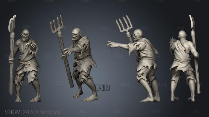 Zombie Villager stl model for CNC