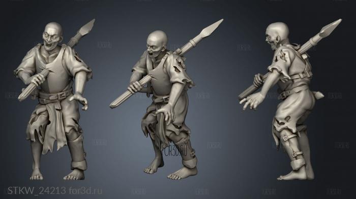 Zombie Warrior stl model for CNC