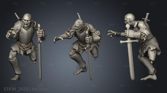 Zombie Warrior stl model for CNC