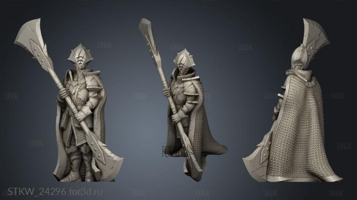 Black Steel Knight stl model for CNC