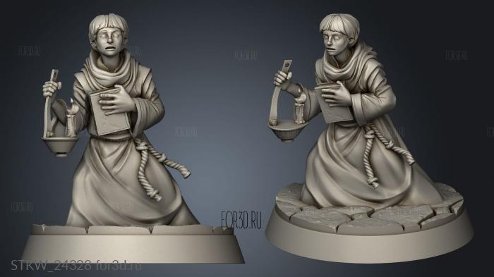 Abbey Monks Monk Adso stl model for CNC