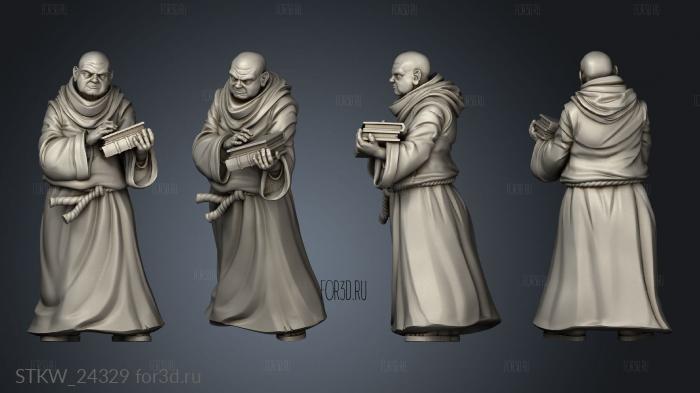 Abbey Monks Monk Berengar stl model for CNC