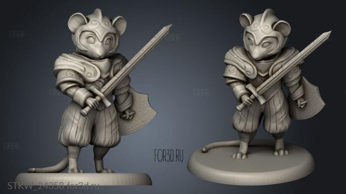 tabletop familiars and beasts Mouse Knight Simple stl model for CNC