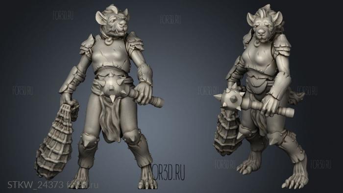 Abyssal Gnoll stl model for CNC