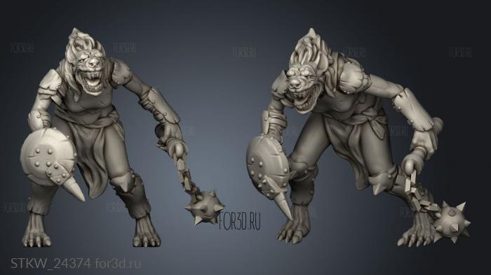 Abyssal Gnoll stl model for CNC