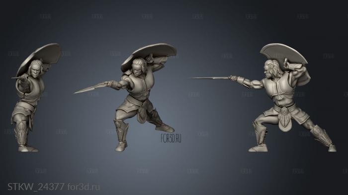 Achilles sculpture SwordSUP Legs stl model for CNC