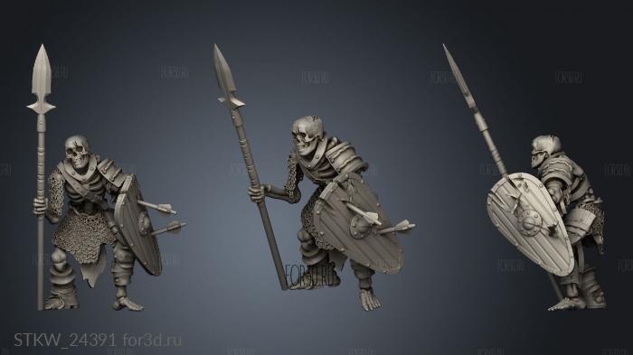 Skeletons spear and shield stl model for CNC