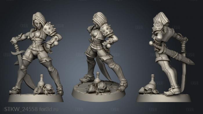 Troubles in Taverns Heroes Aline the Bold greg flat style 3d stl модель для ЧПУ