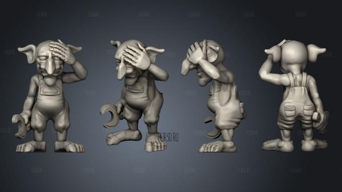 angry goblin 01 stl model for CNC