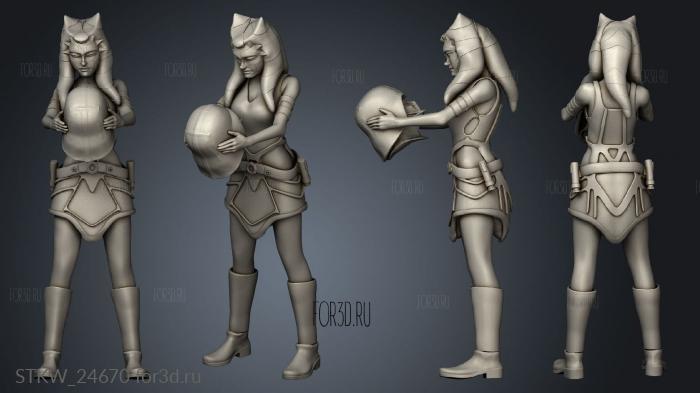 ahsoka and vader stl model for CNC