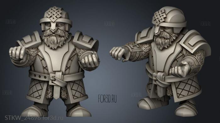 Airship Tak Crew Dwarf Captain stl model for CNC