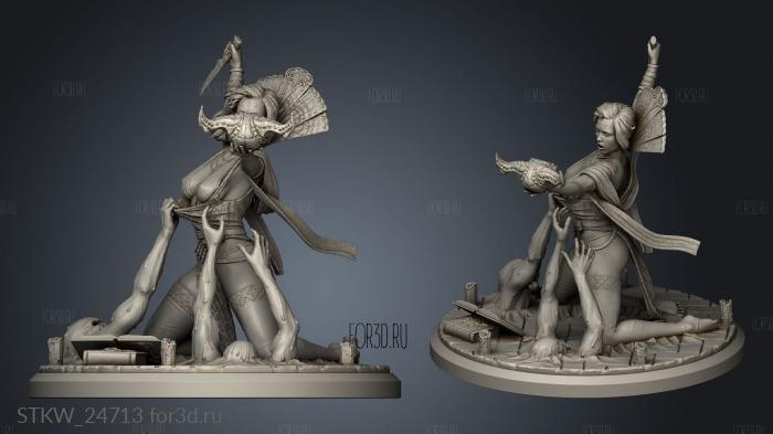 Alara The Ritual statue sfw stl model for CNC