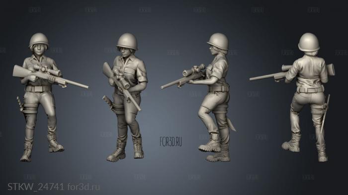 Girl Squad Sniper stl model for CNC