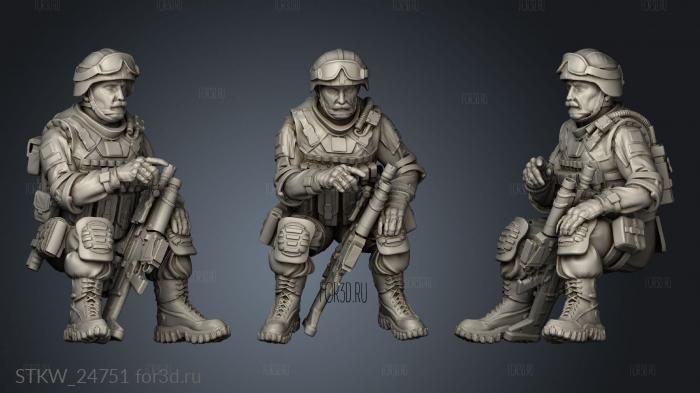 Soldier seated 3d stl модель для ЧПУ