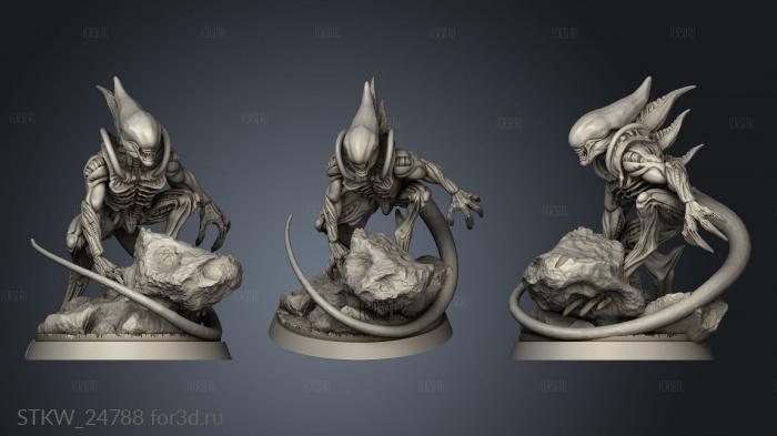 Aliens solo gigerian brood warrior stl model for CNC