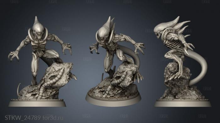 Aliens solo gigerian brood warrior stl model for CNC