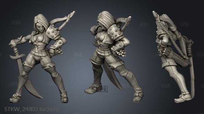 Aline the Bold Sword Bow stl model for CNC